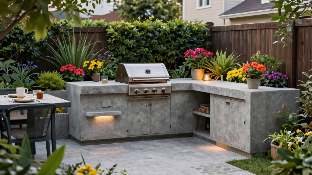 10 Concrete BBQ Area Ideas Modern for Small Urban Gardens