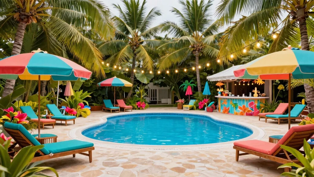 14 Pool Deck Decorating Ideas: Tropical-Inspired